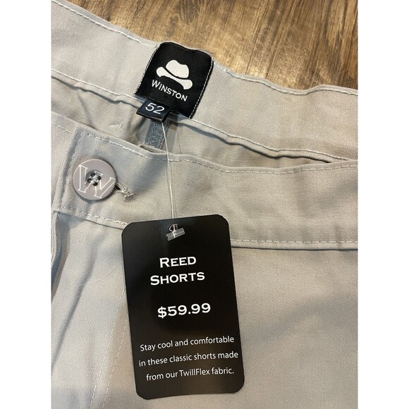 Big And Tall Men’s Winston  Chino Shorts Light Gray Size 52 NWT Side Pockets - Picture 3 of 4